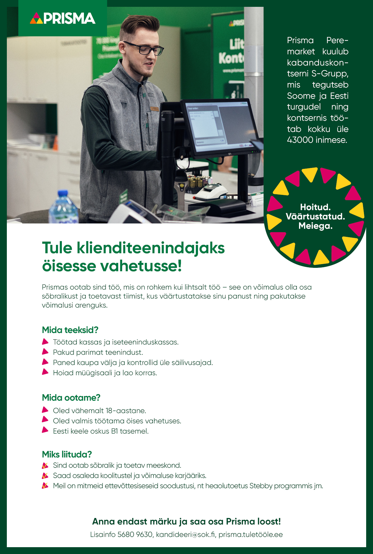 öine klienditeenindaja Sõbra Prisma