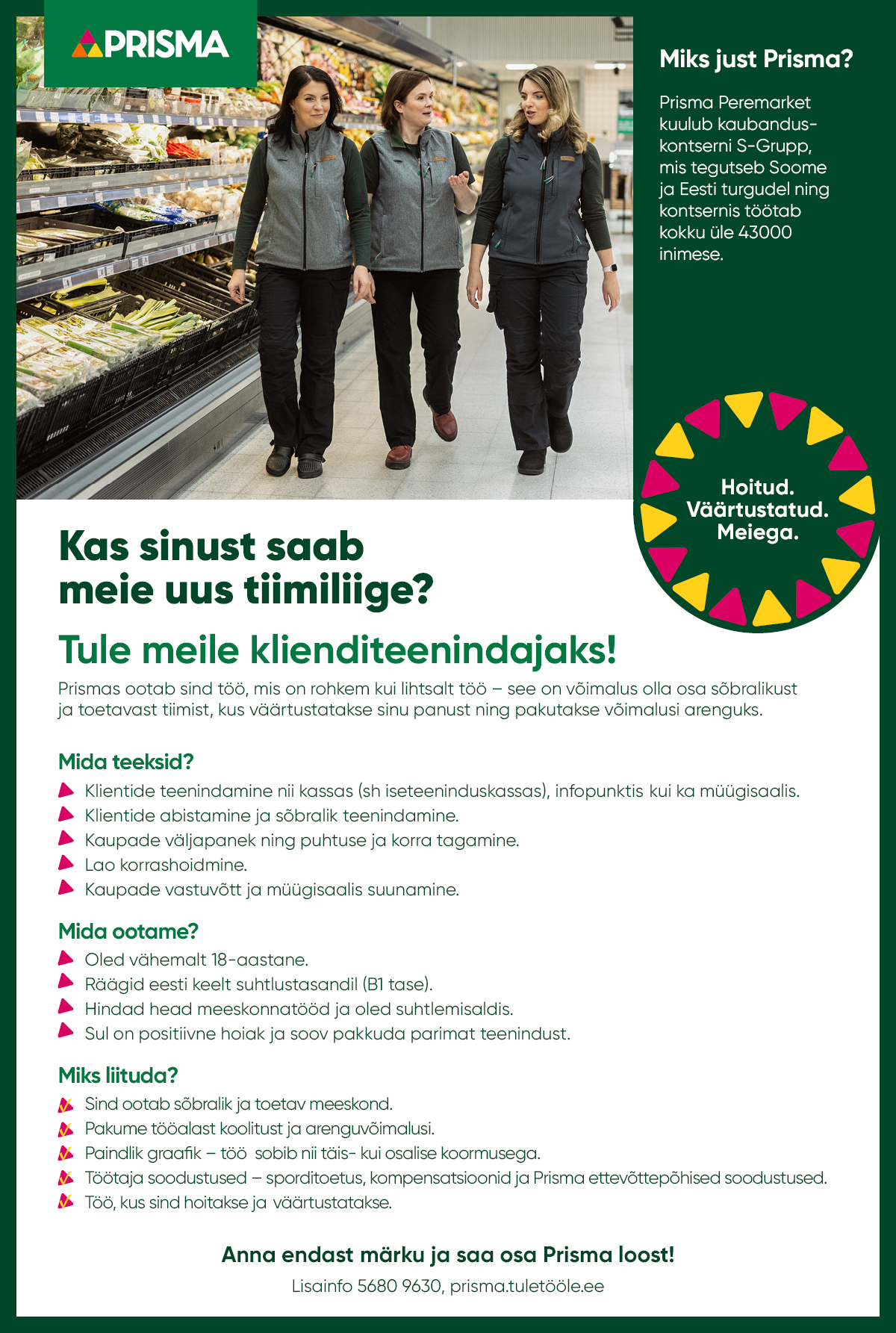 Klienditeenindaja Rapla Prisma