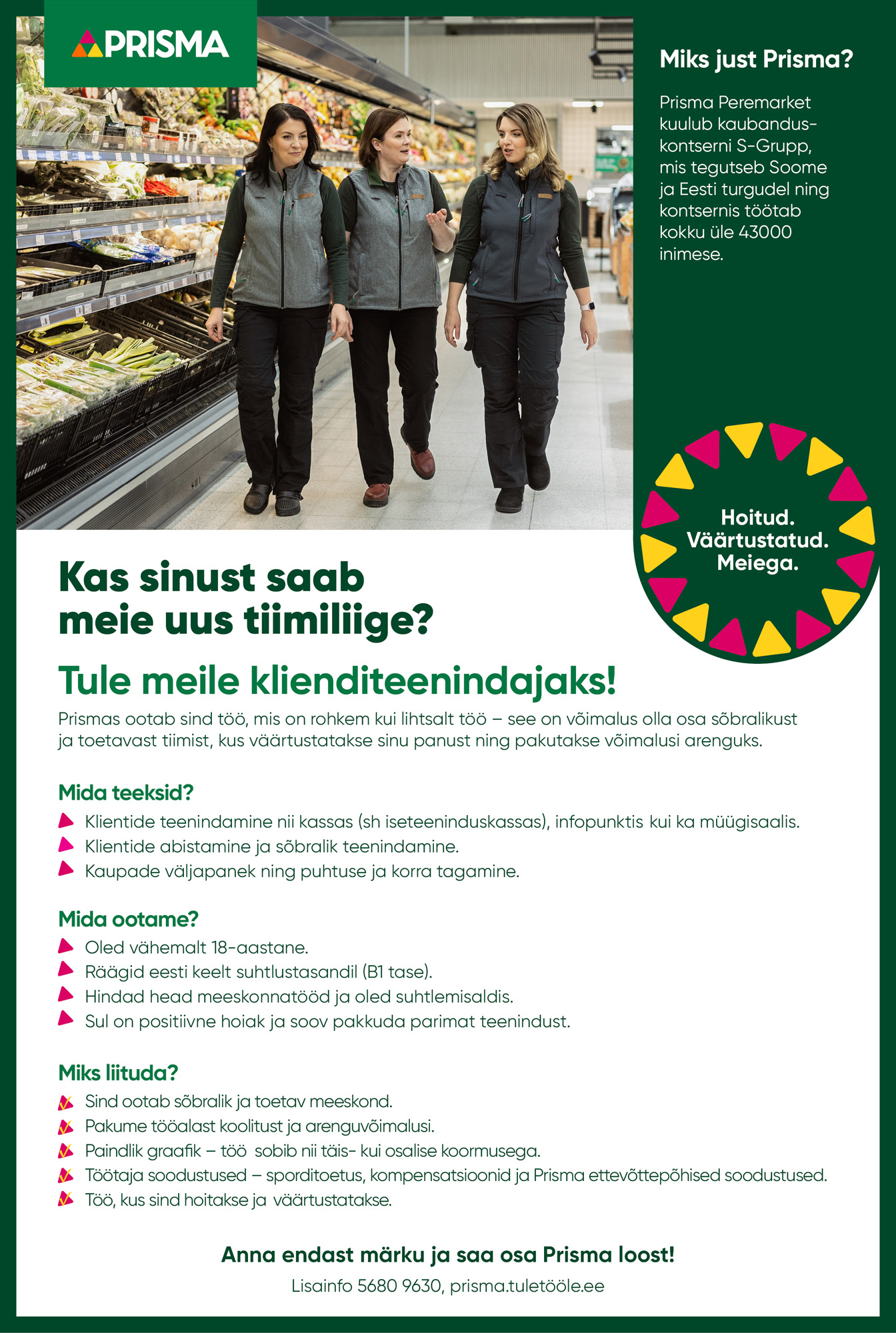Klienditeenindaja Lasnamäe Prisma