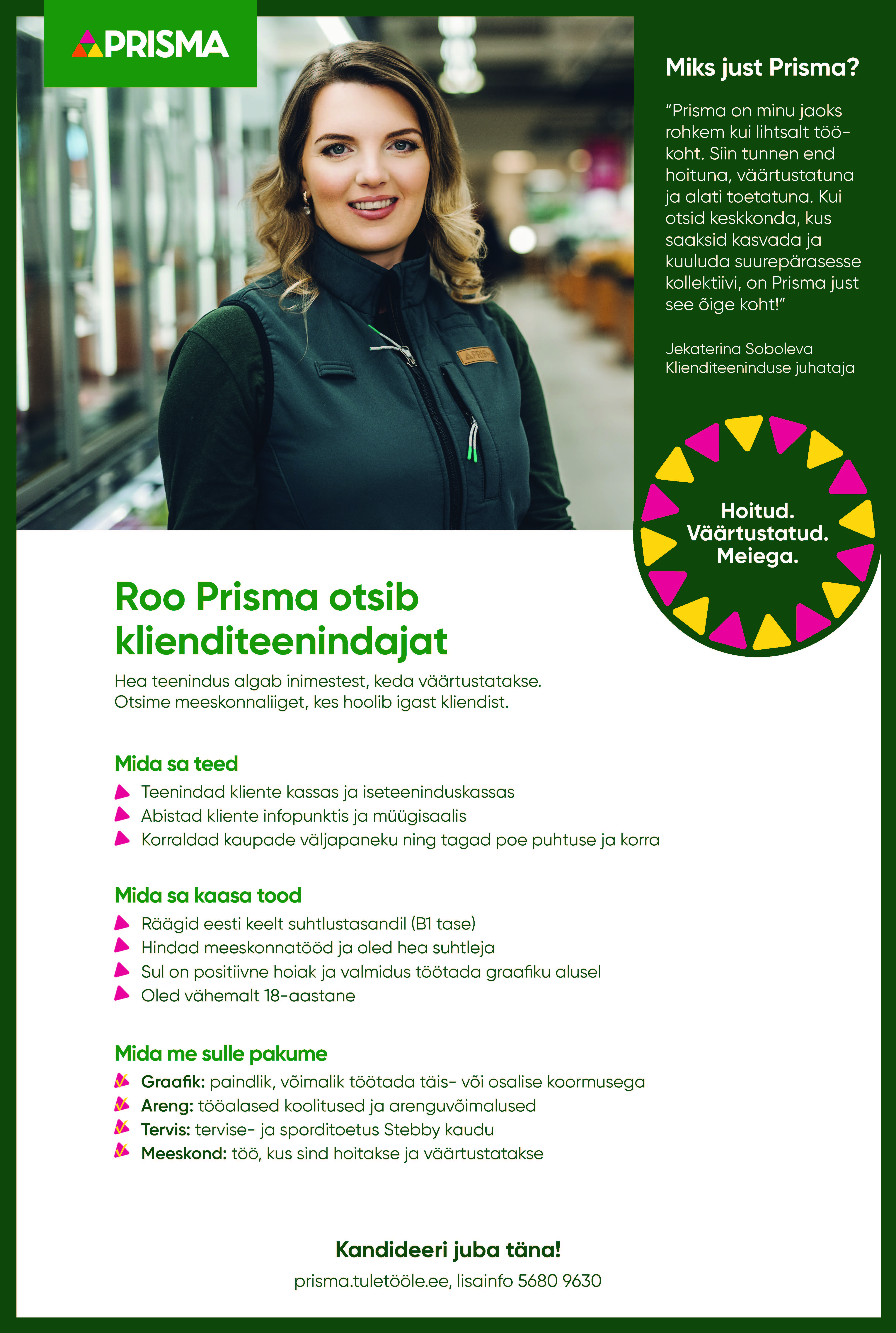 Klienditeenindaja Roo Prisma