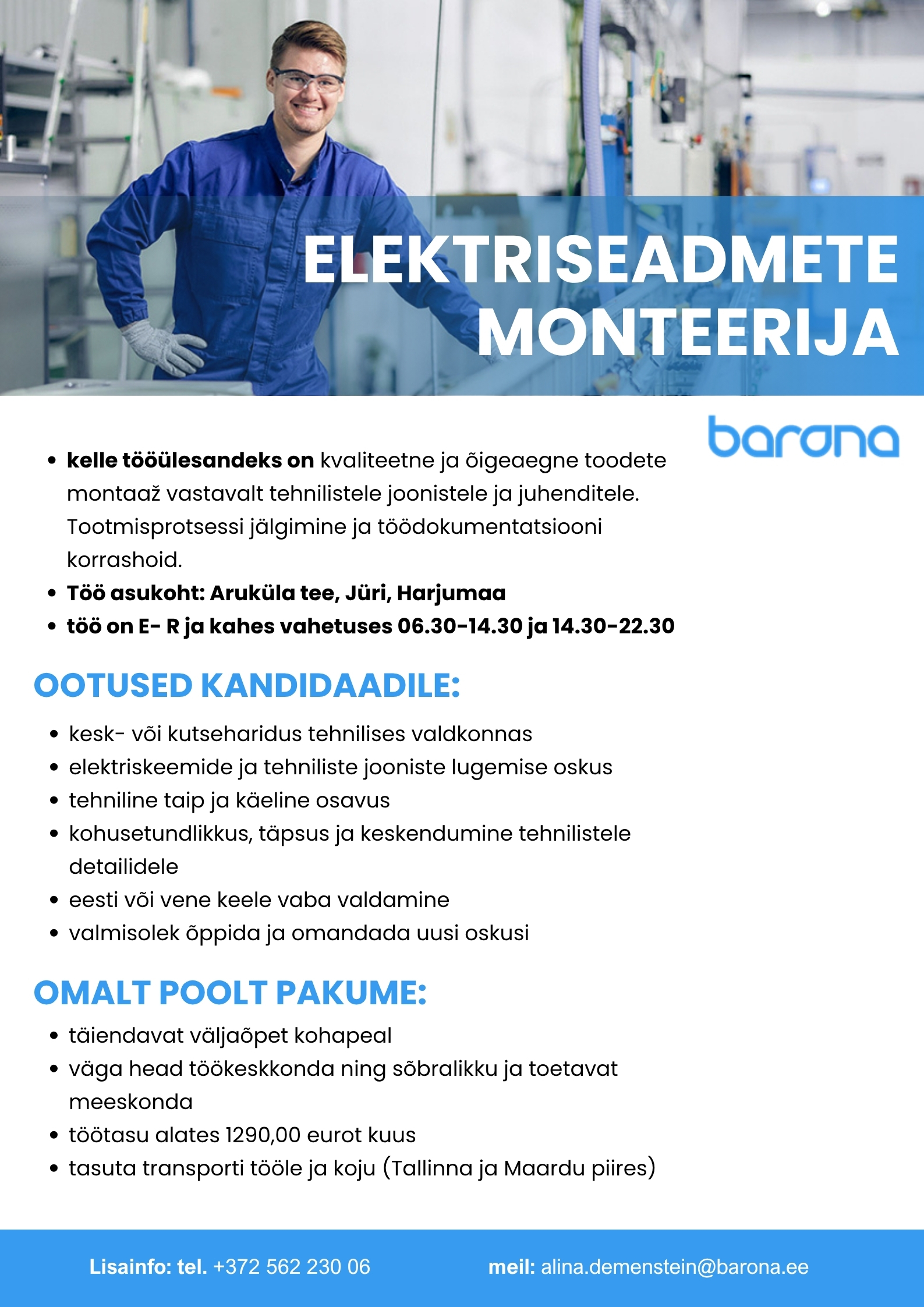 ELEKTRISEADMETE MONTEERIJA