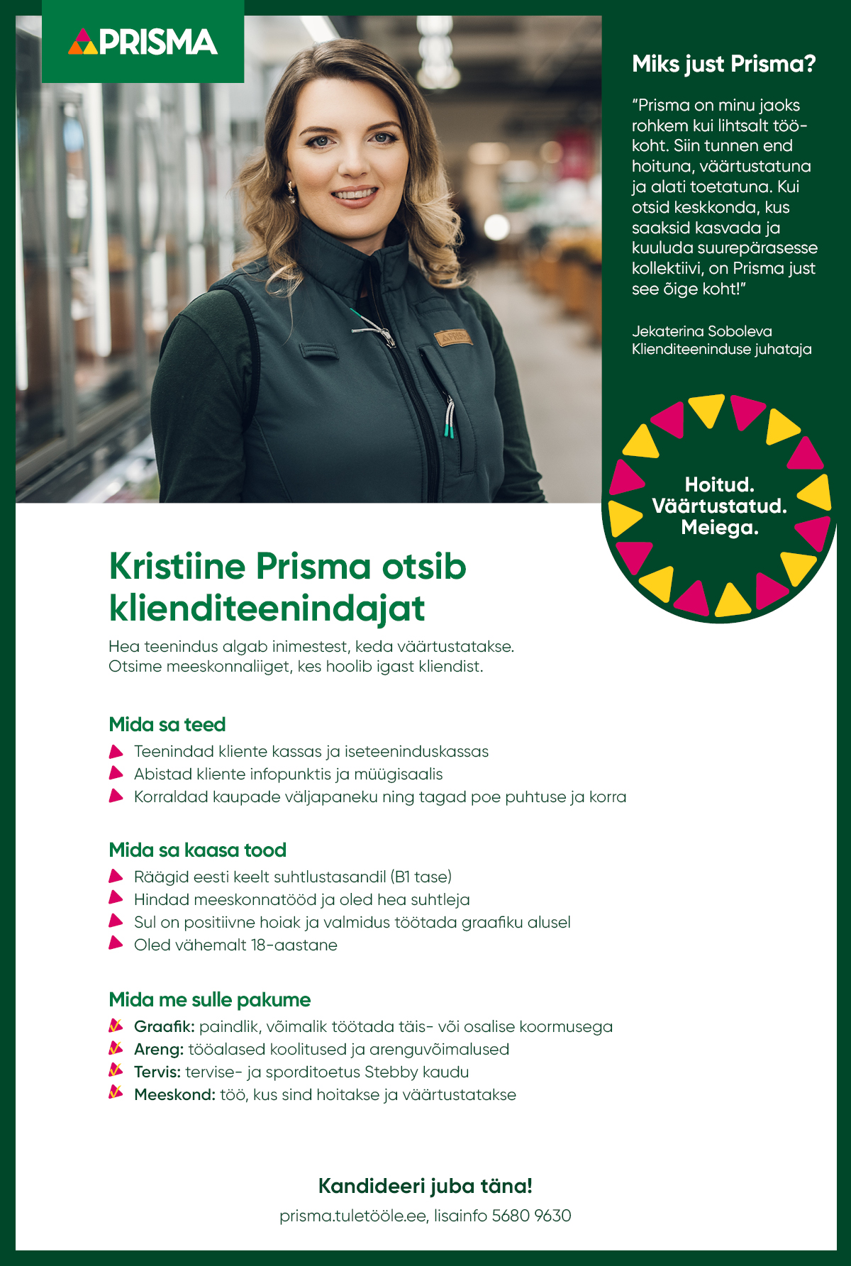 Klienditeenindaja Kristiine Prisma