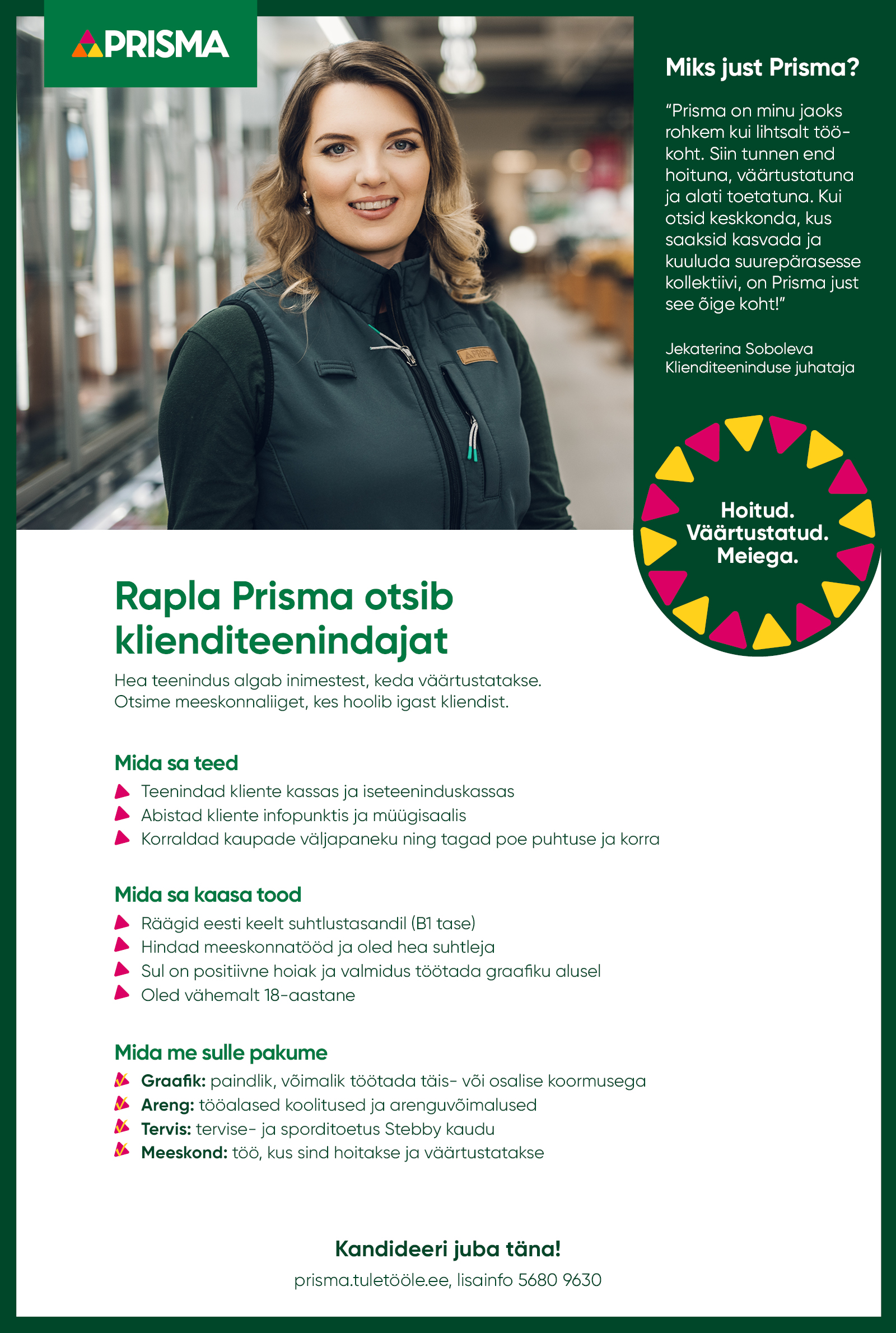 Klienditeenindaja Rapla Prisma