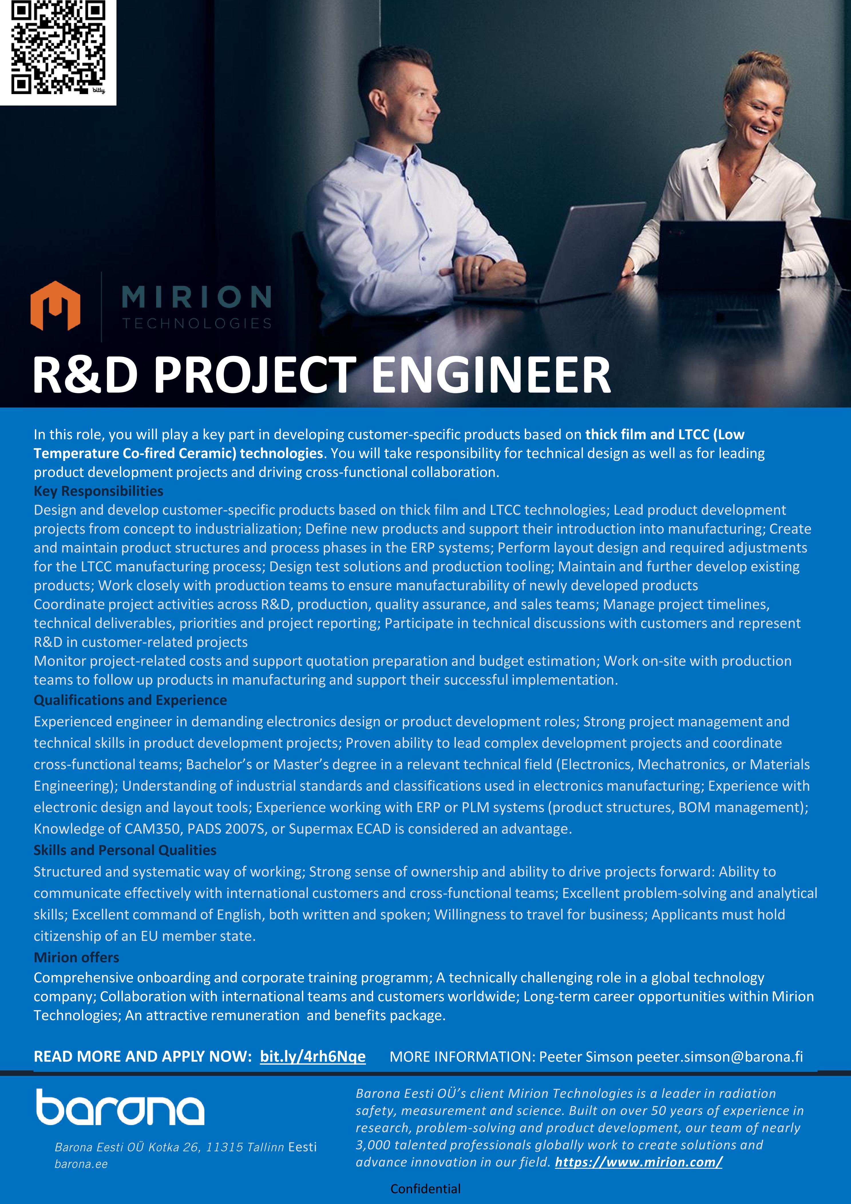 R&D PROJECT ENGINEER