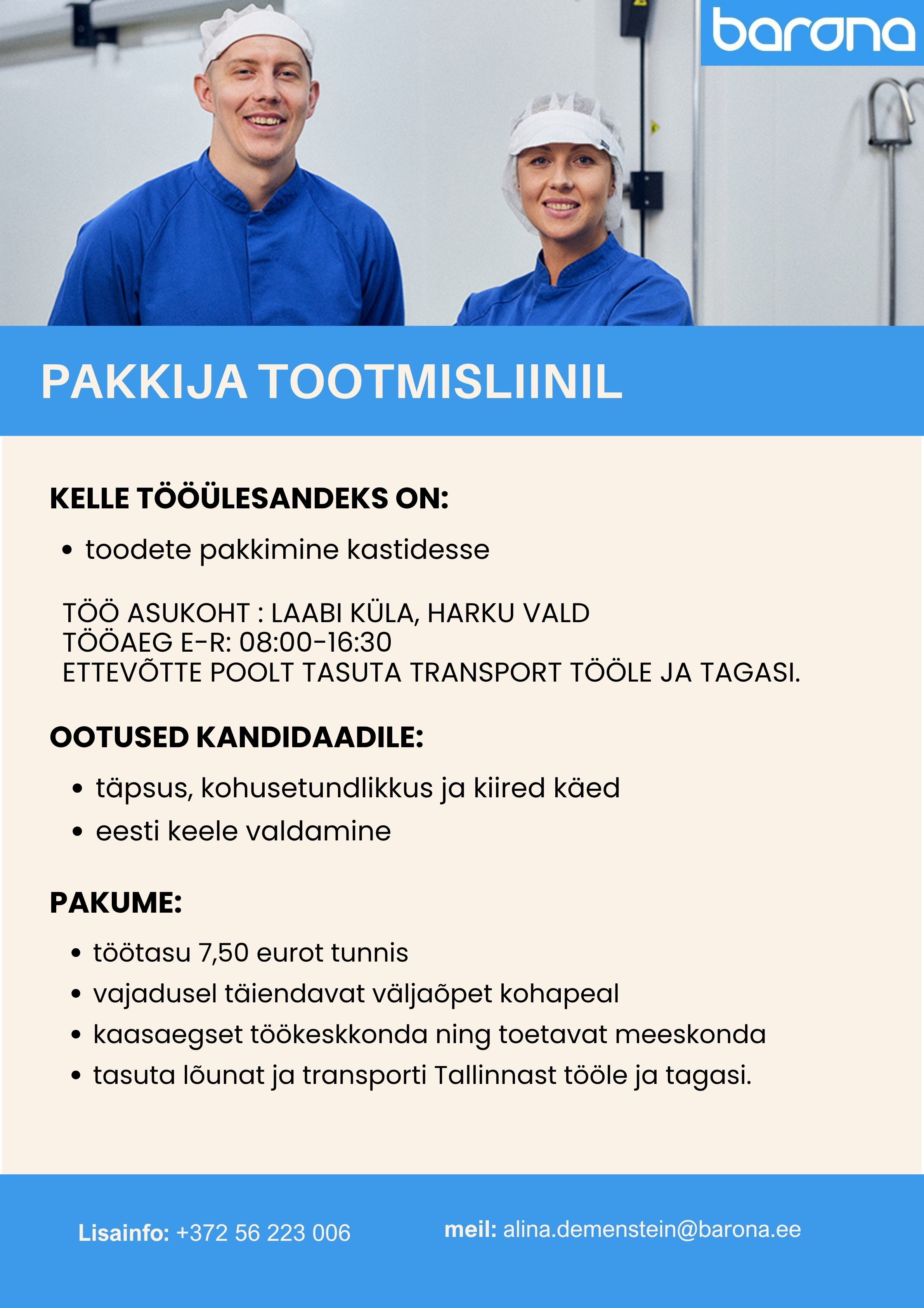 PAKKIJA TOOTMISLIINIL